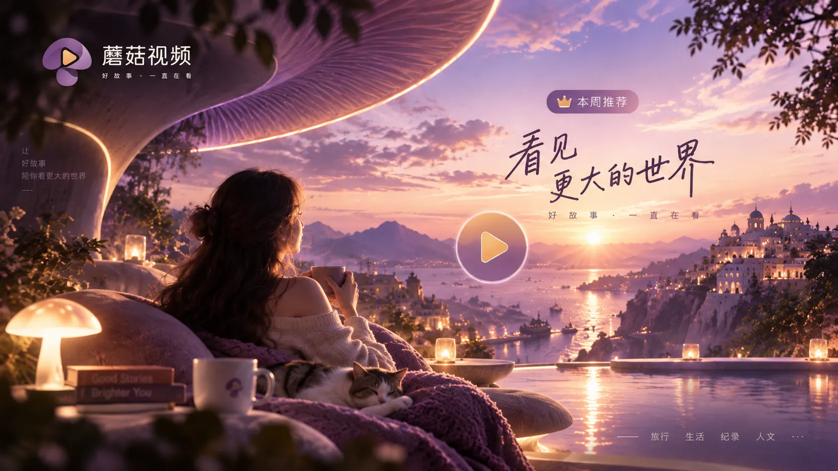屏幕上播放高清影视画面的场景